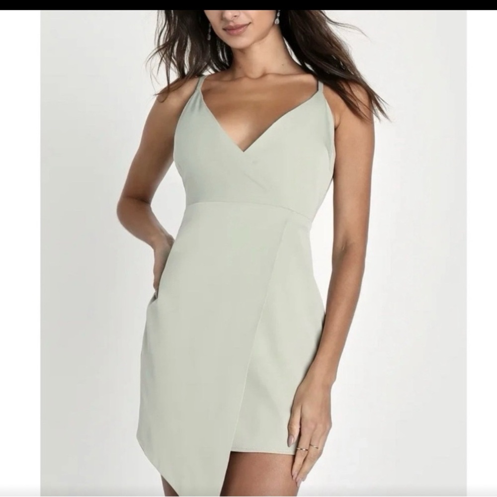 Lulu's Sage Green Mini Dress